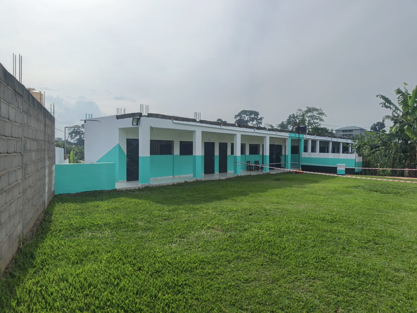 The classroom block from the field
