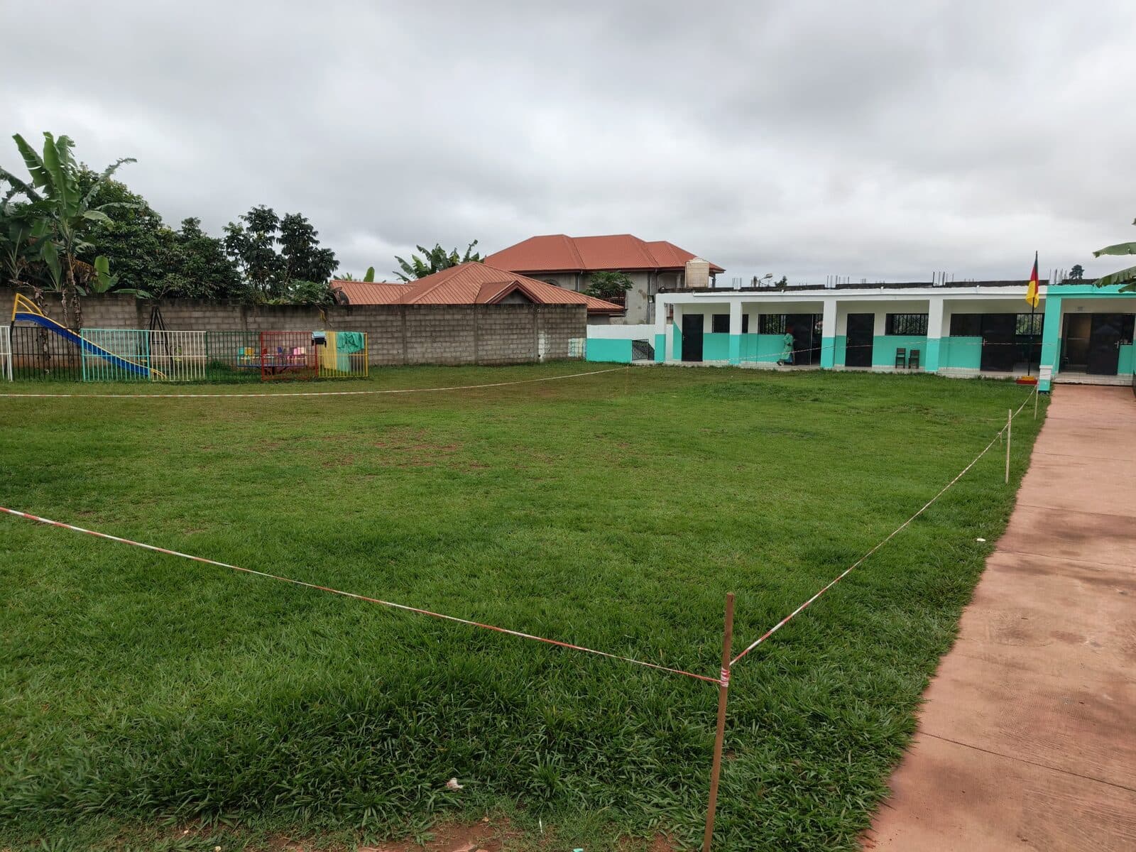 the footpath up to the classrooms