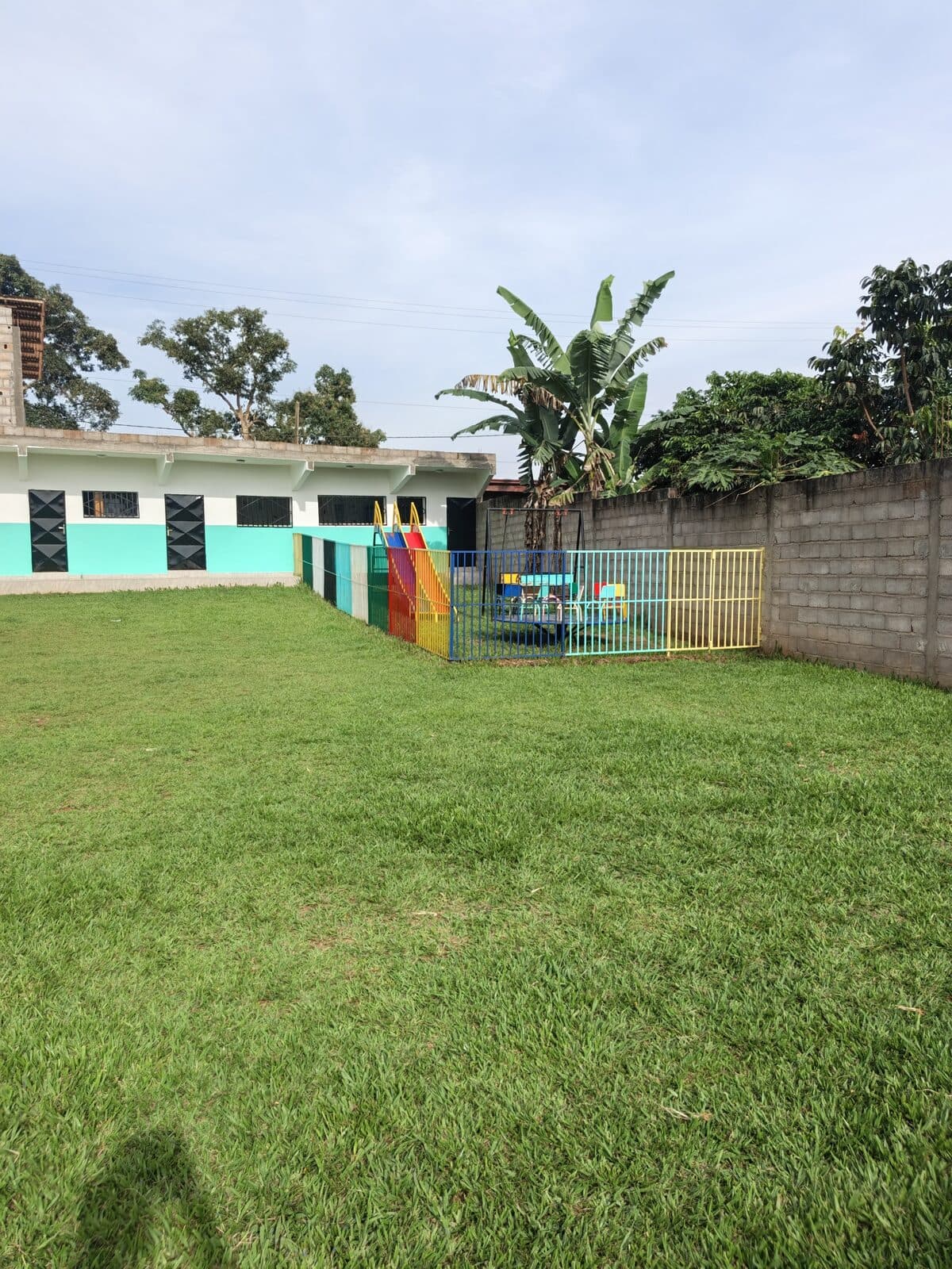 the classroom block from the field