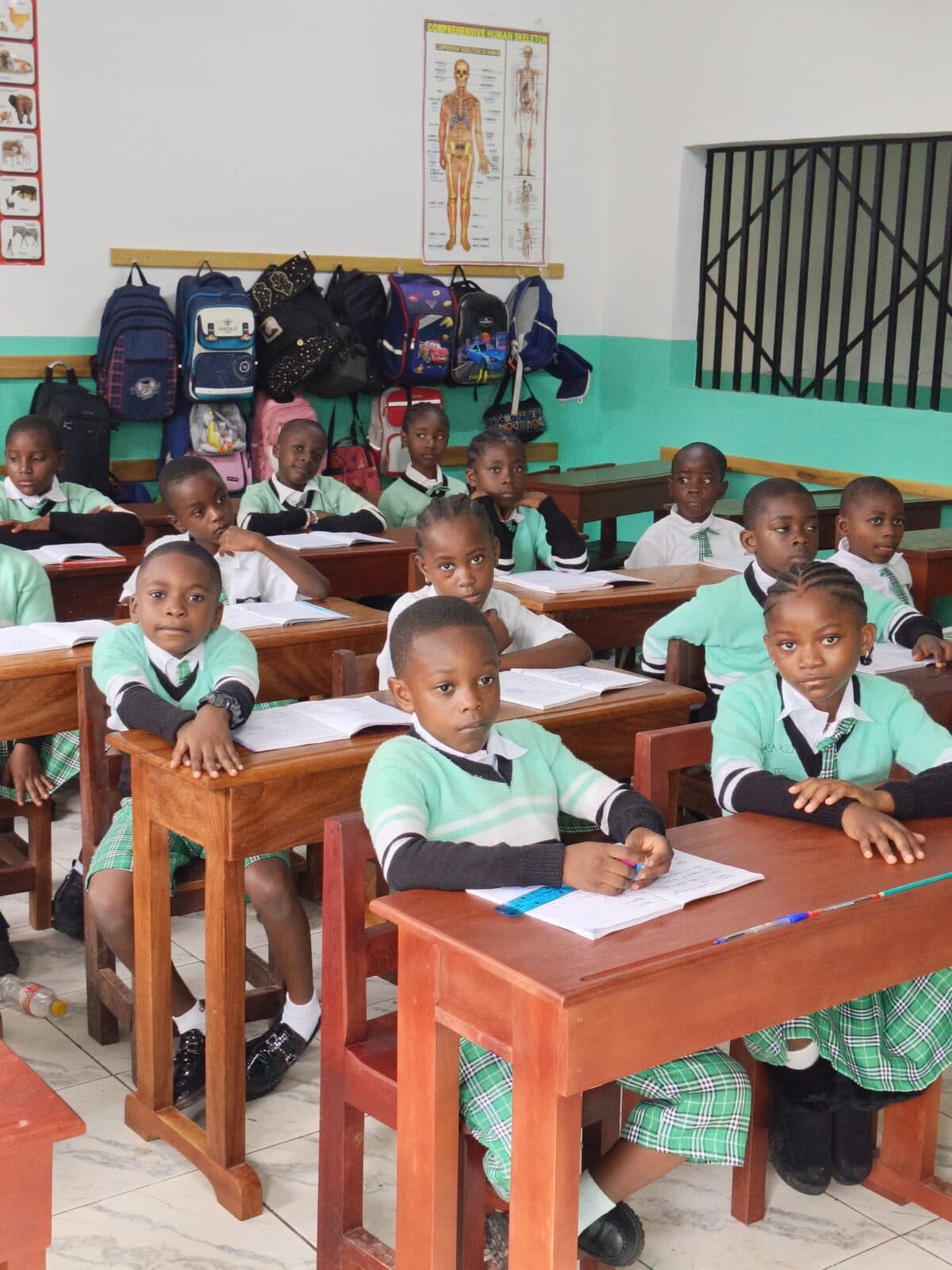 Exercise books out, primary class