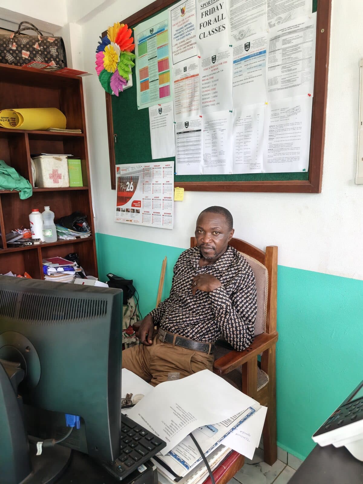 In the school office